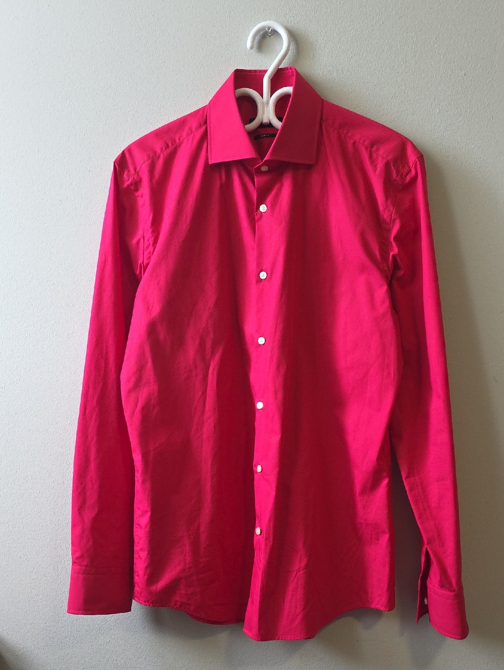 HUGO BOSS Prince Men's Button-Down Dress Shirt in Hot Pink